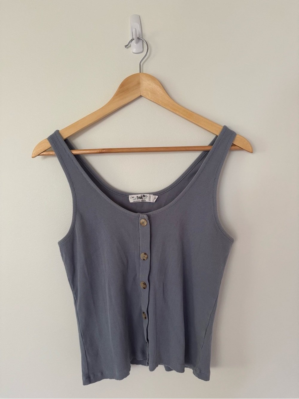 Simons Twik Ribbed Button Tank